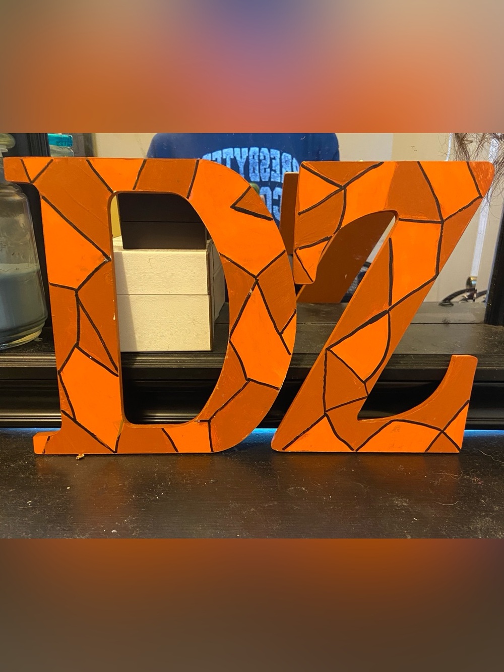 Orange Decorative DZ Wooden Letters